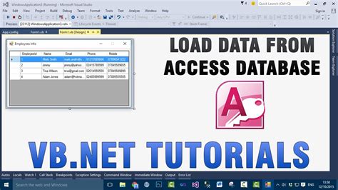 First, you should add a DataGridView control to your Windows Forms application by double-clicking on the control name in the Visual Studio designer panel. . Datagridview to access database vb net